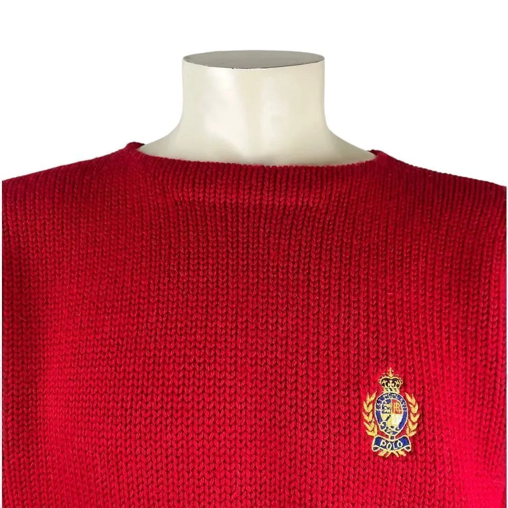 Vintage Polo by Ralph Lauren Red Wool Sweater Perfect Condition Size Large